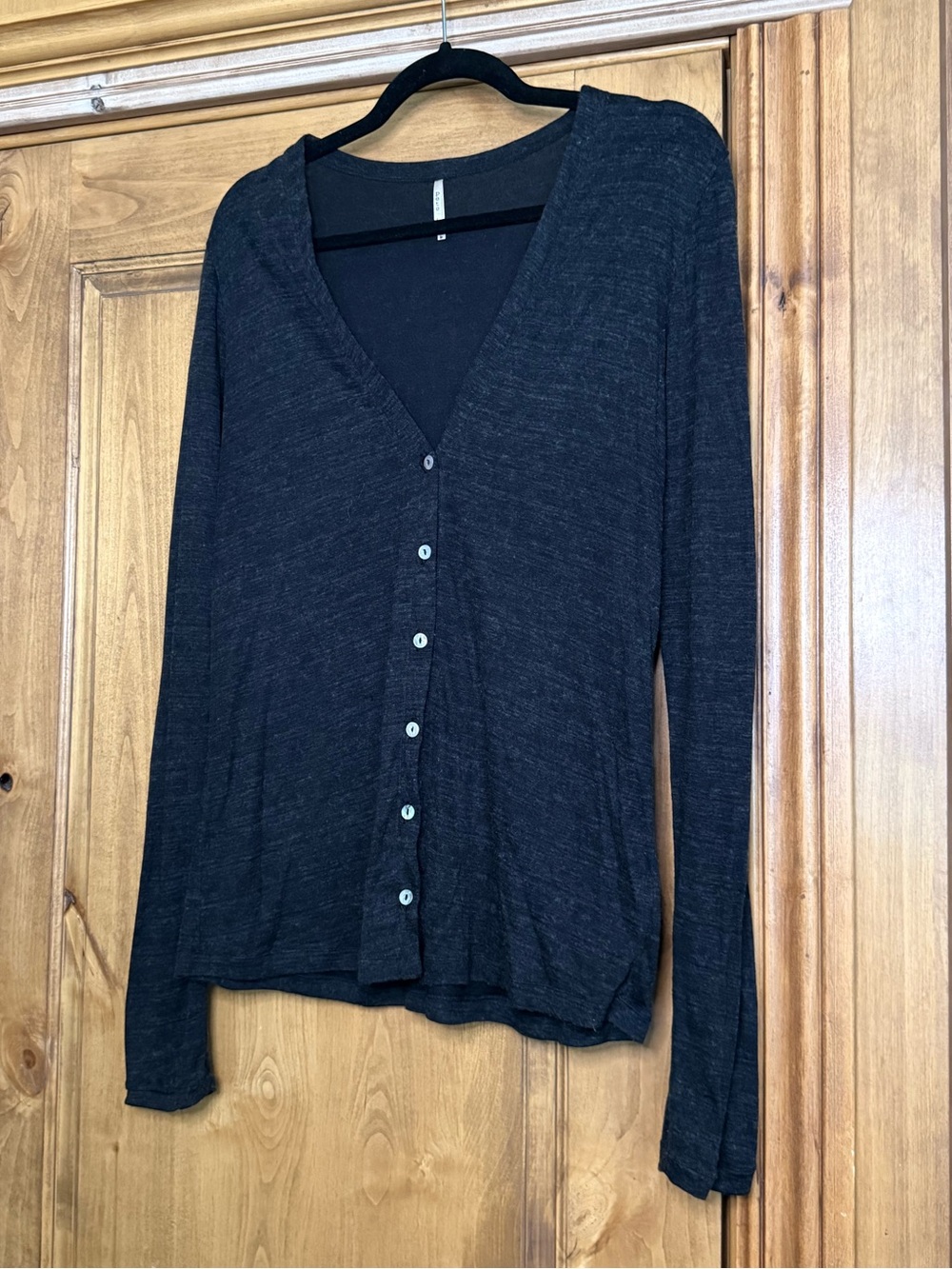 Pete & Greta by Johnny Was Charcoal Micromodal Wool Button Cardigan size L